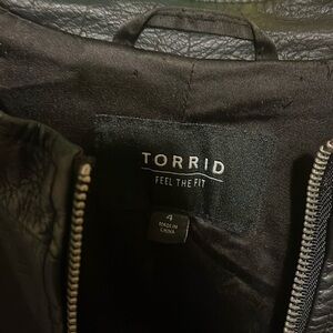 Torrid Faux Leather Black Biker Jacket
